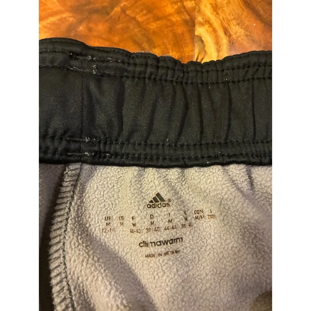 Adidas Climawarm Grey Heathered Wide Leg Sweatpants Baggy Fleece Joggers Mens M